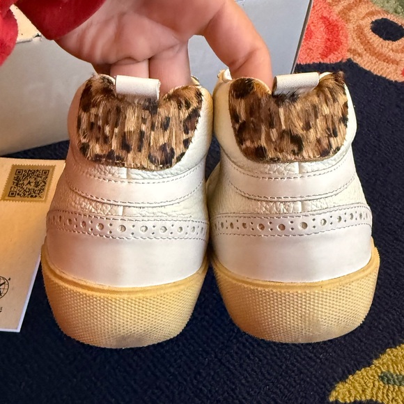 Golden Goose Midstar Cream Leather Platinum Star Leopard Backs - Picture 6 of 10